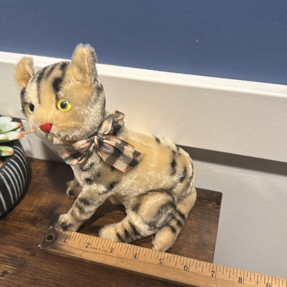 Unbranded Steiff kitten sitting cat kitty green eyes sewn nose mohair beautiful - Picture 14 of 15